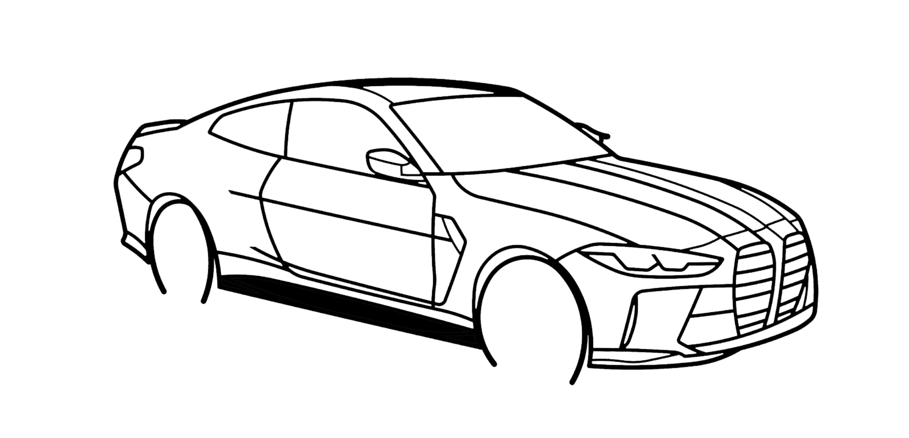 Auto als lasergeschnittene Stahl-Silhouette
