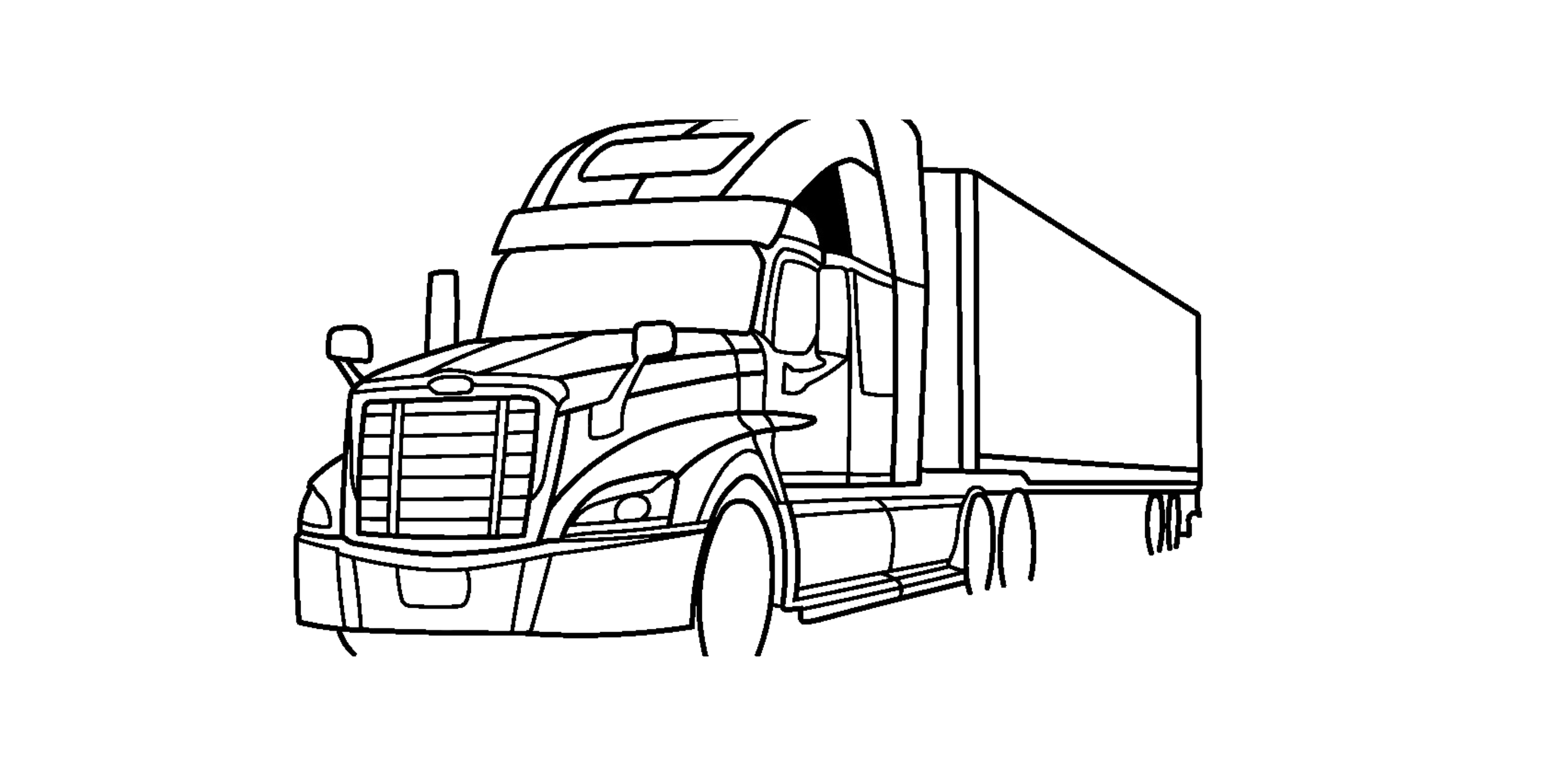 Truck als lasergeschnittene Stahl-Silhouette